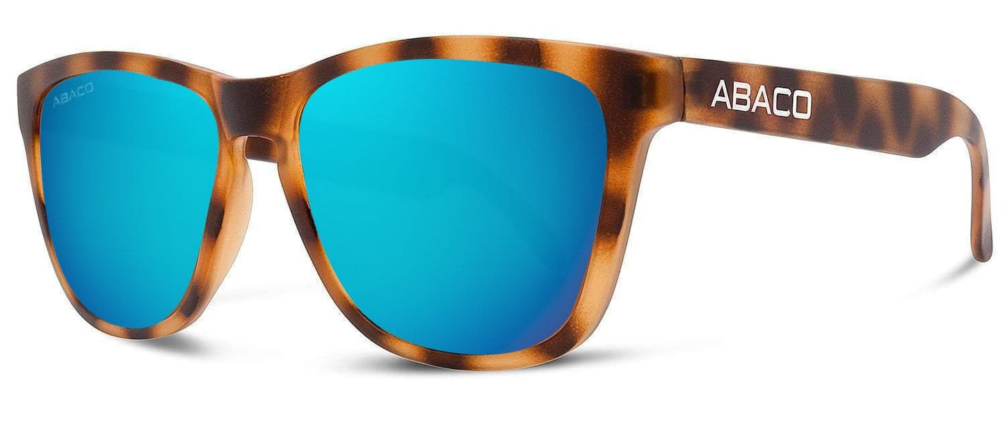 Abaco Kai Rubber Tortoise Sunglass Polarized Ocean Mirror Lens Side