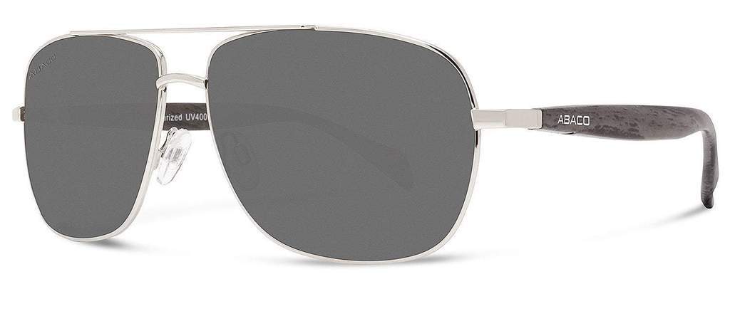 Abaco Austin Silver Sunglass Grey Polarized Lens Side