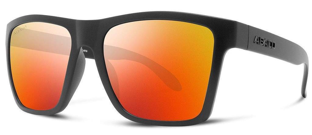 Abaco Cruiser II Matte Black Sunglass Polarized Fire Mirror Lens Side