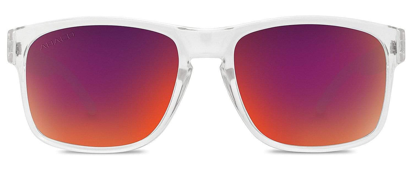 Abaco Dockside Clear Sunglass Polarized Sunset Mirror Lens Front