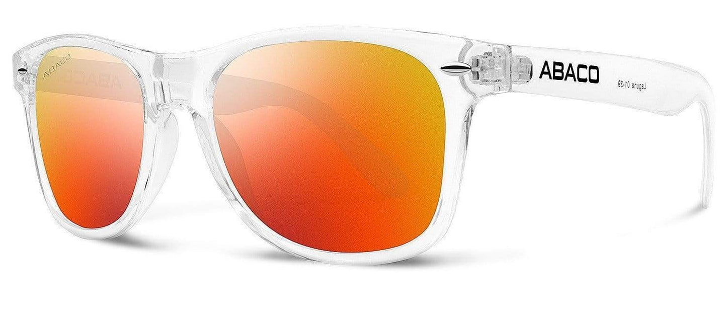 Abaco Laguna Crystal Clear Sunglass Polarized Fire Mirror Lens Side