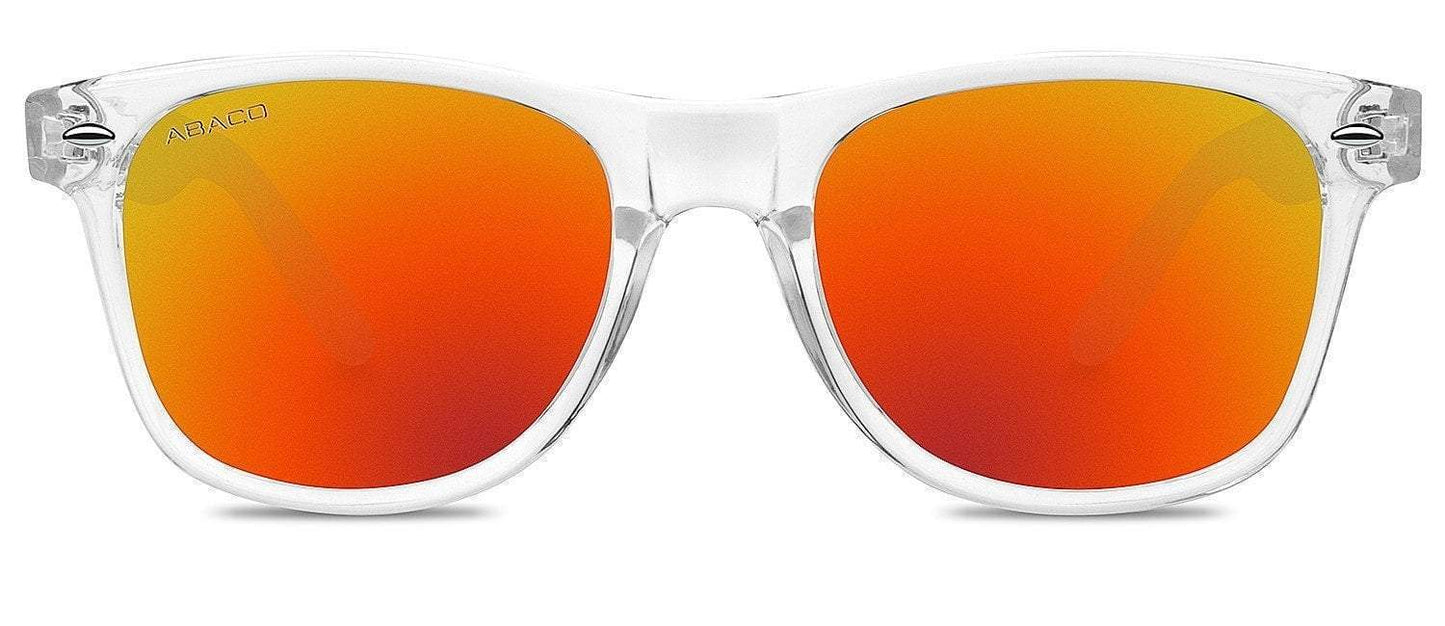 Abaco Laguna Crystal Clear Sunglass Polarized Fire Mirror Lens Front