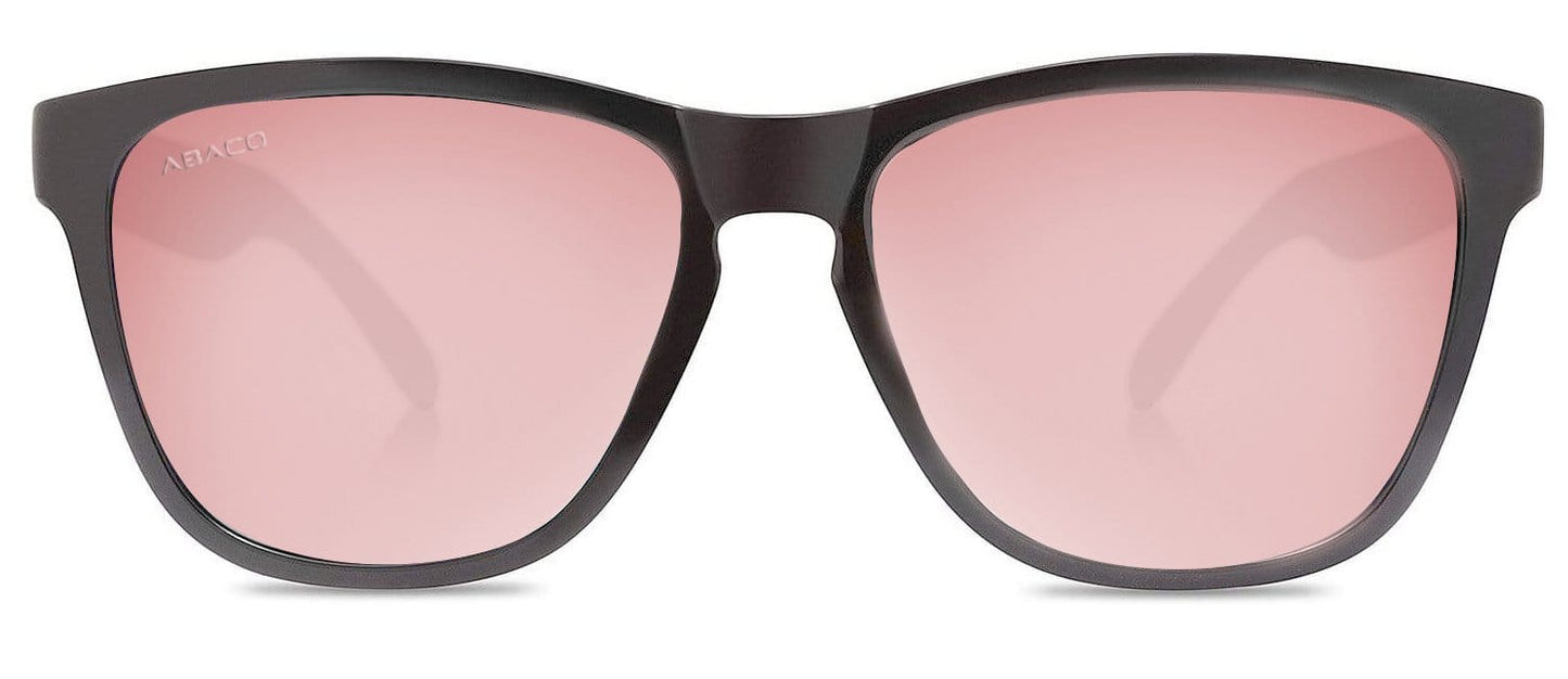 Abaco Kai Matte Black Sunglass Polarized Rose Gold Lens Front