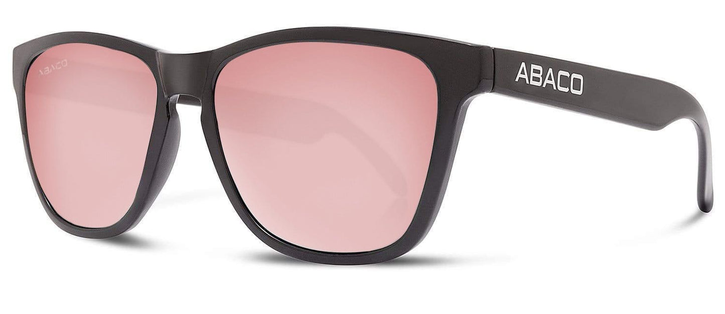 Abaco Kai Matte Black Sunglass Polarized Rose Gold Lens Side