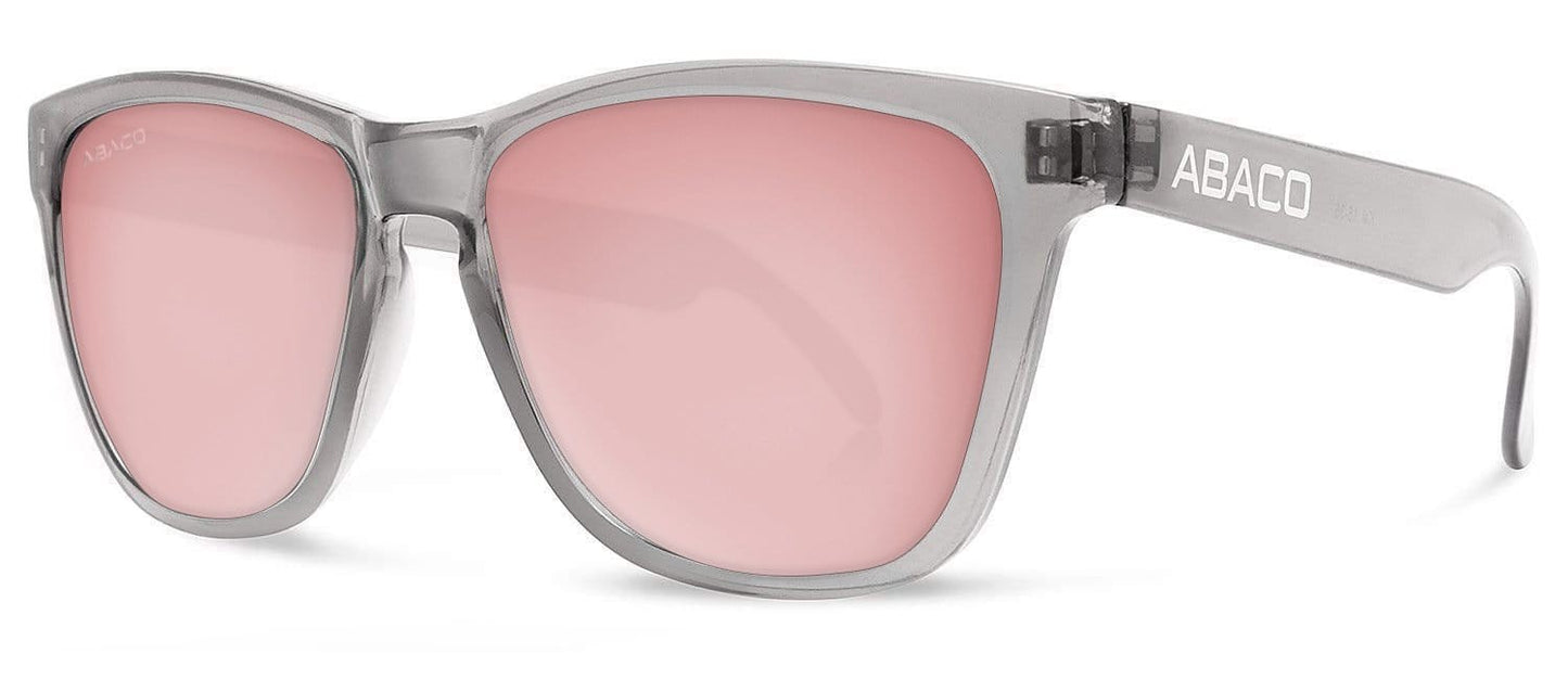 Abaco Kai Crystal Grey Sunglass Polarized Rose Gold Mirror Lens Side