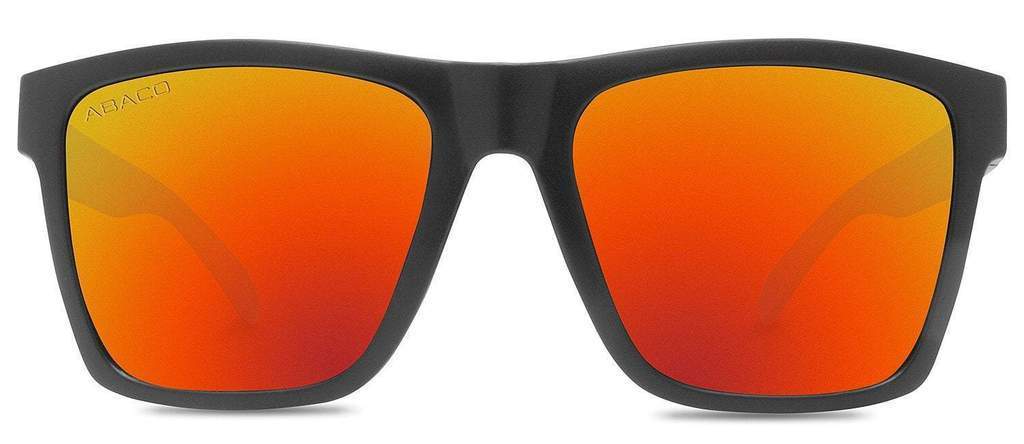 Abaco Cruiser II Matte Black Sunglass Polarized Fire Mirror Lens Front