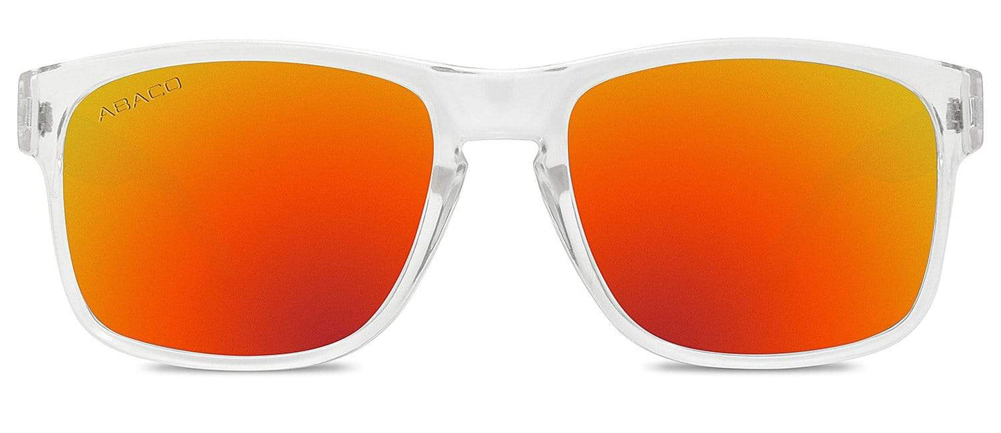 Abaco Dockside Clear Sunglass Polarized Fire Mirror Lens Front