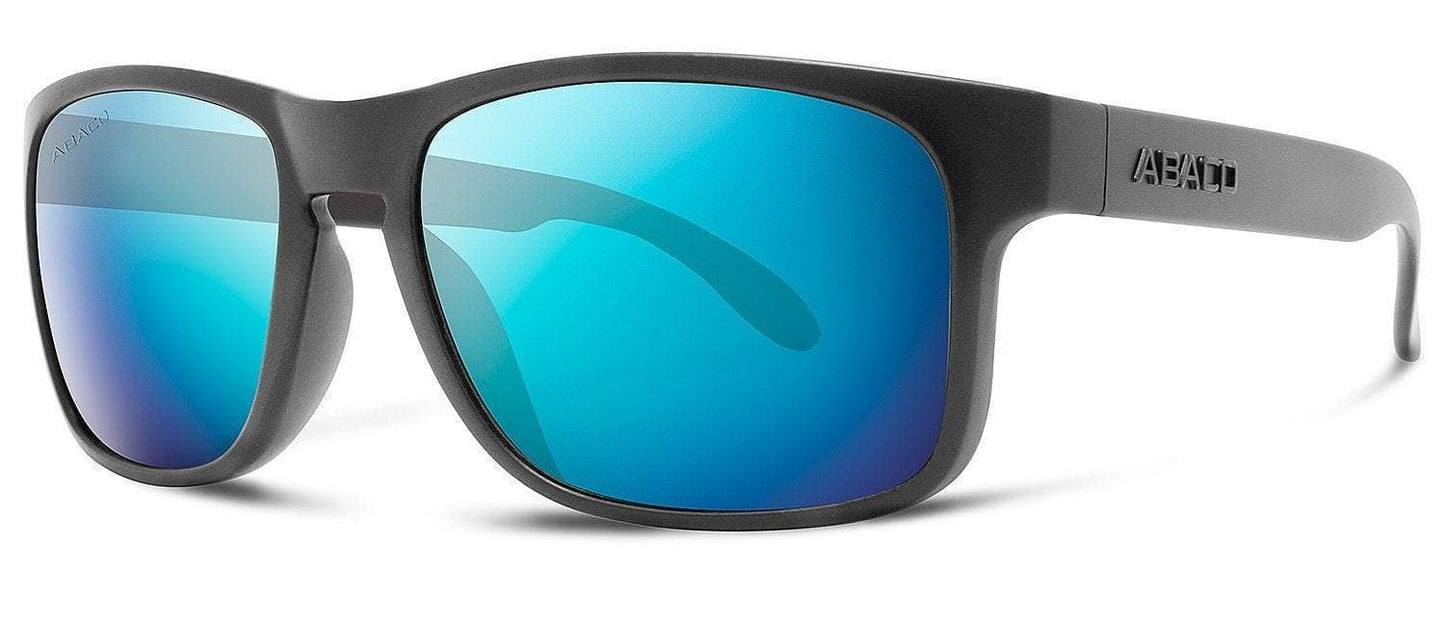 Abaco Dockside Matte Black Sunglass Polarized Ocean Mirror Lens Side