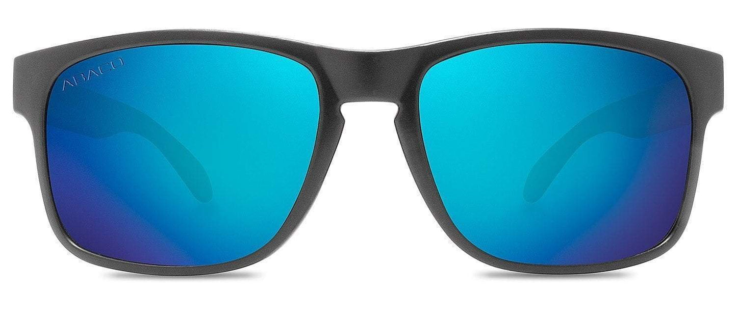 Abaco Dockside Matte Black Sunglass Polarized Ocean Mirror Lens Front