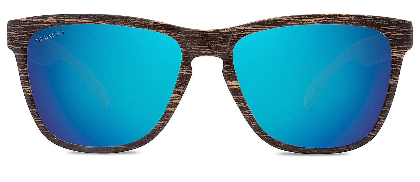 Abaco Kai Black Wood Sunglass Polarized Ocean Lens Front