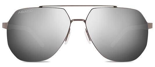 Abaco Monaco Gunmetal Stainless Steel Sunglasses Polarized Silver Flash Lens Side