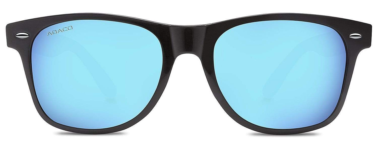 Abaco Waikiki Black Sunglasses Polarized Caribbean Blue Lens Front