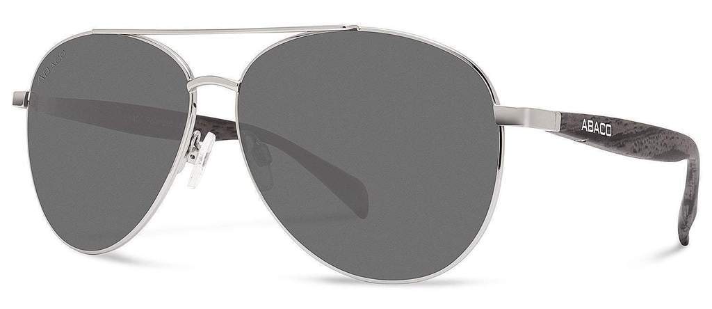 Abaco Burton Silver Grey Sunglass Polarized Grey Lens Side