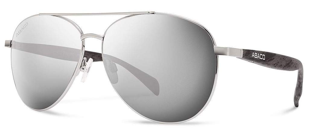 Abaco Burton Silver Grey Sunglass Polarized Chrome Lens Side