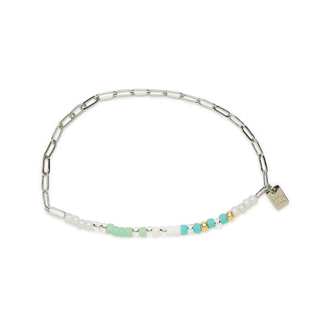 Pura Vida Seabright Stretch Bead & Chain Braclet