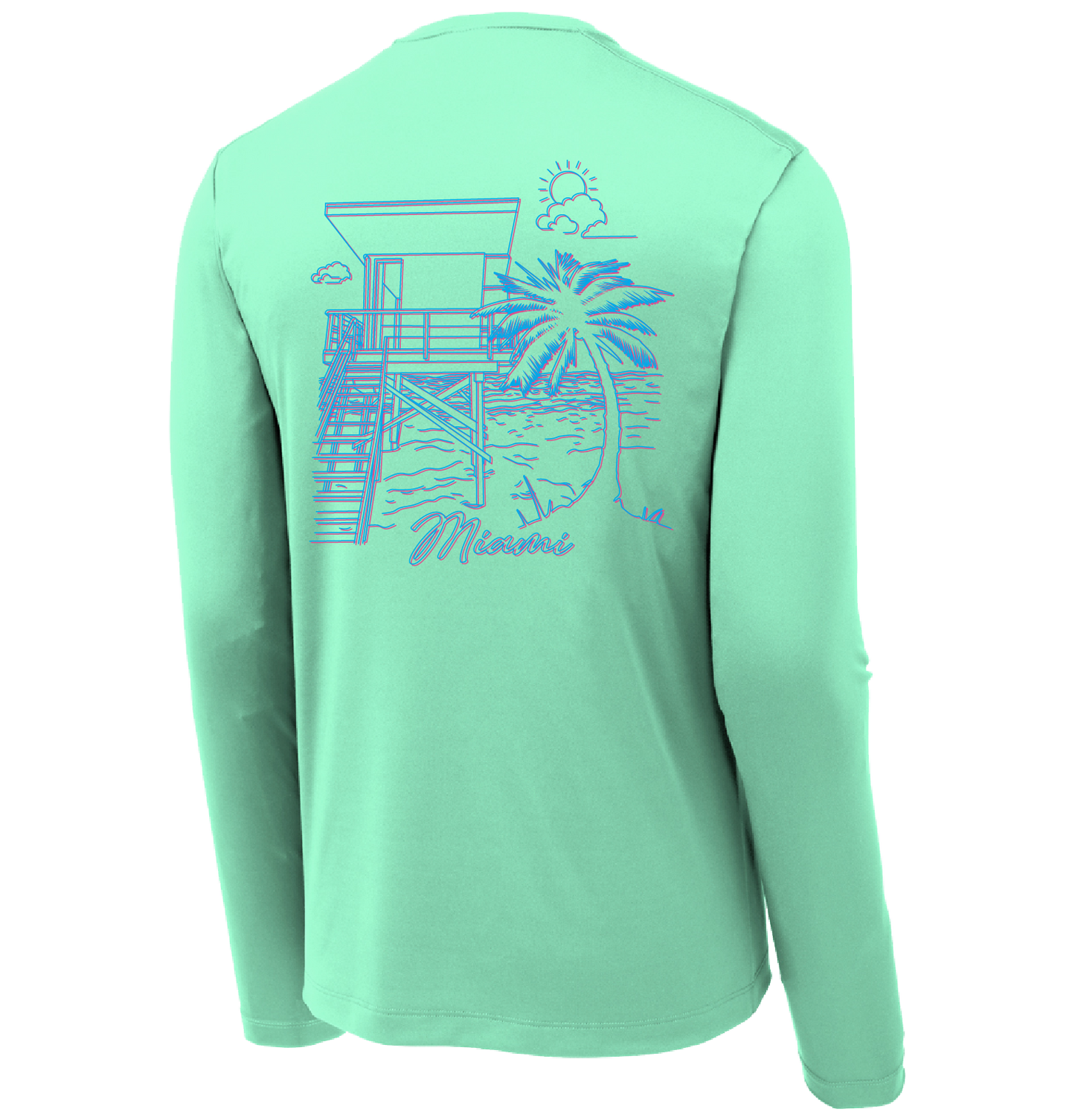 View of Abaco Miami UV Performance Shirt