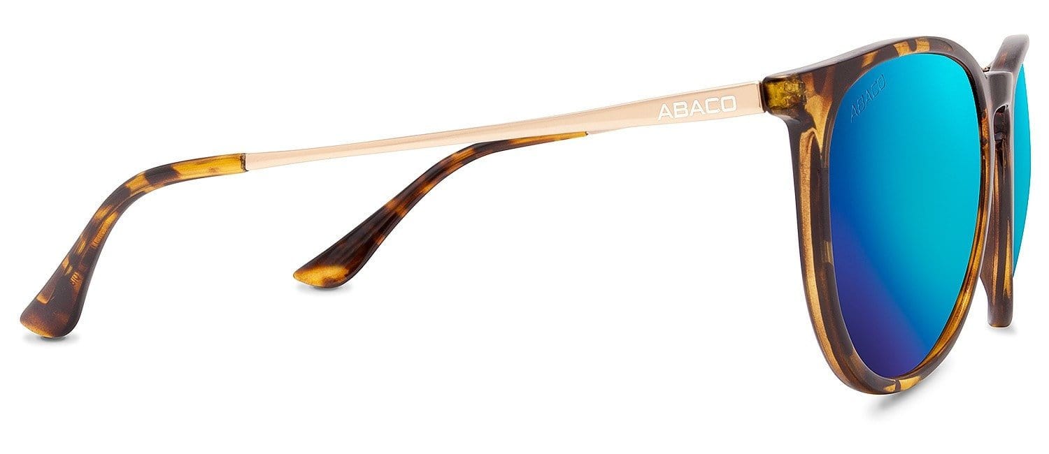 Abaco Piper Tortoise Sunglasses Polarized Ocean Mirror Lens Temple