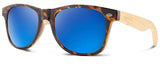 Abaco Taylor Tortoise Bamboo Sunglasses Polarized Deep Blue Lens Side
