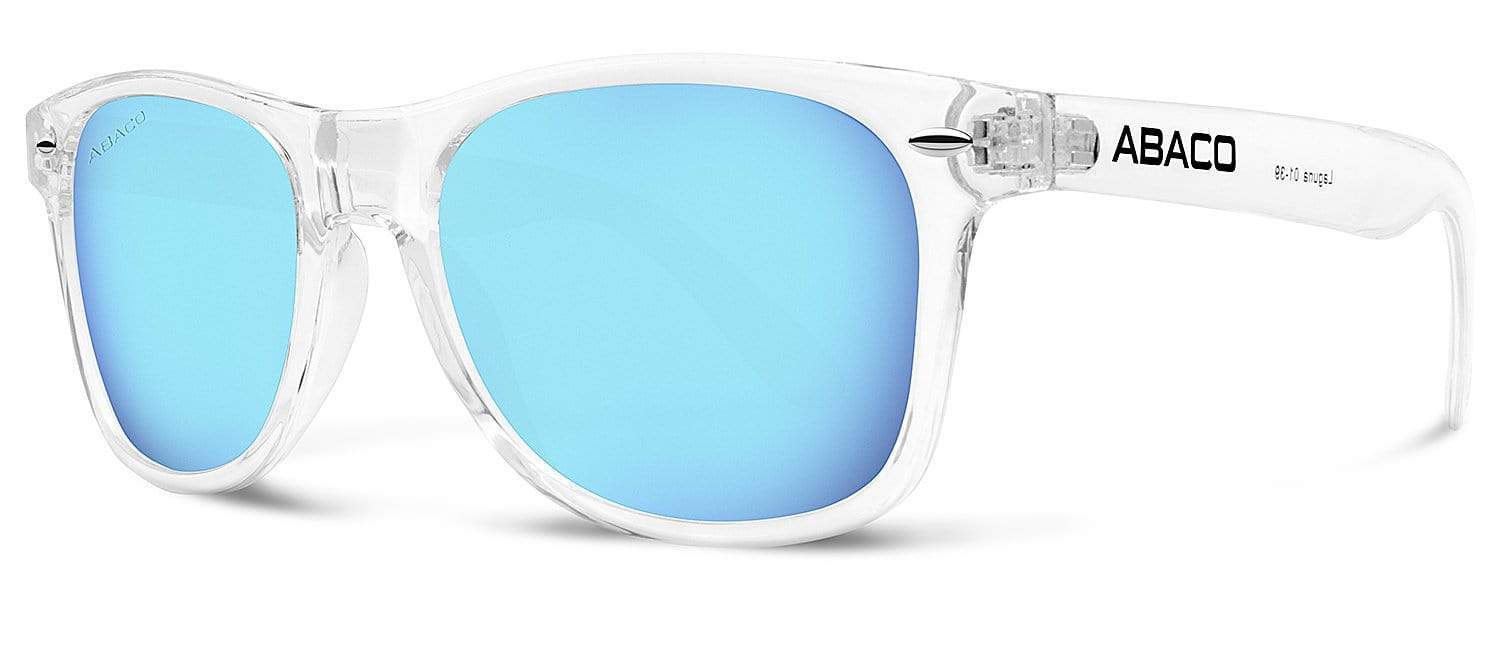 Abaco Laguna Crystal Clear Sunglass Polarized Caribbean Blue Mirror Lens Side
