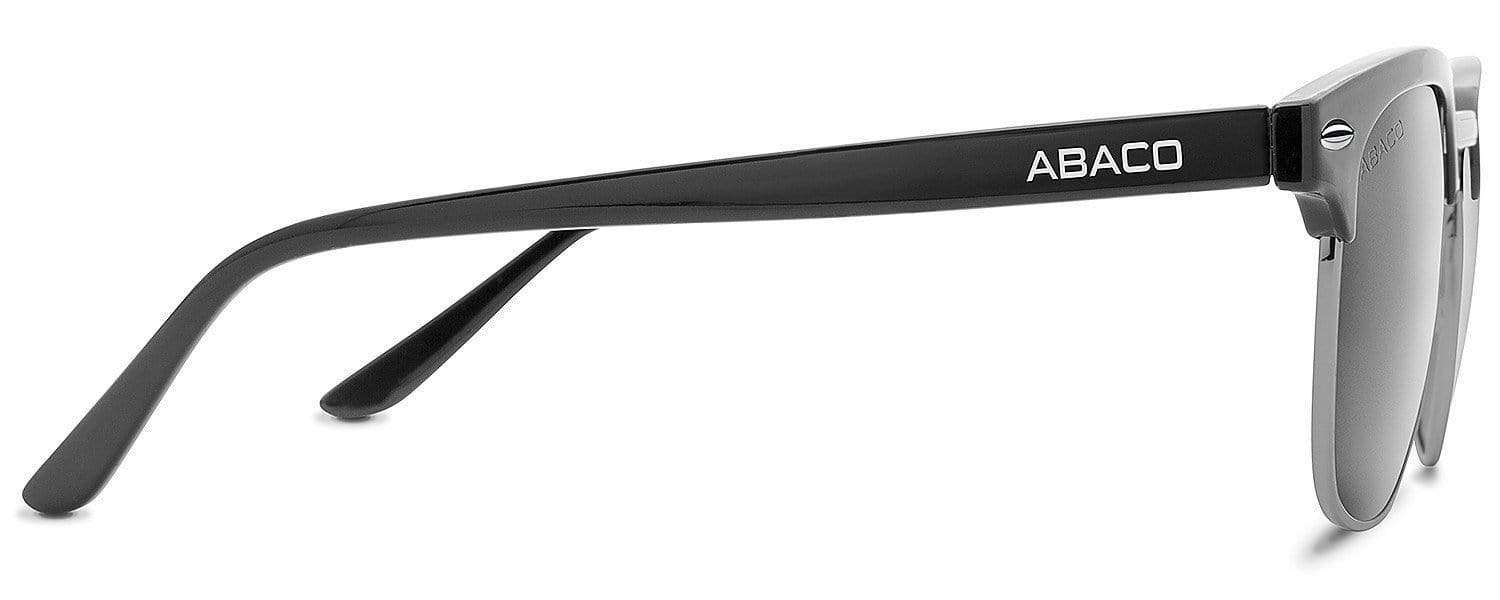 Abaco Montana Matte Black Sunglasses Polarized Chrome Mirror Lens Side Temple