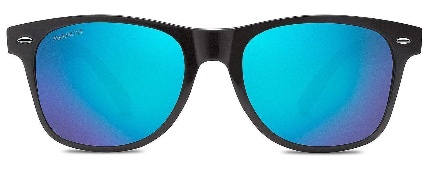 Abaco Waikiki Black Sunglasses Polarized Ocean Mirror Lens Front