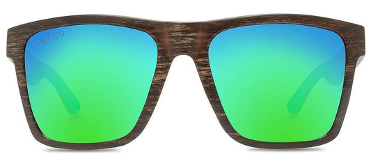 Abaco Cruiser Black Wood Sunglass Polarized Ocean Mirror Lens Side