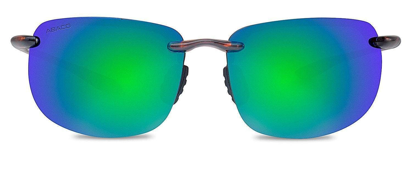 Abaco Outrigger Tortoise Sunglasses Polarized Ocean Mirror Lens Front