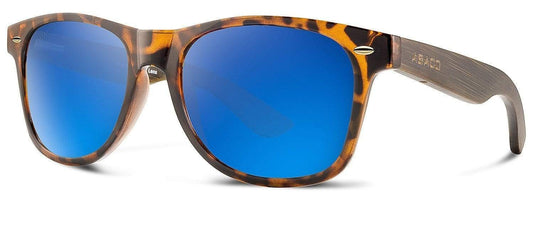 Abaco Taylor Tortoise Bamboo Sunglasses Polarized Deep Blue Lens Side