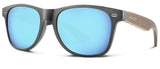 Abaco Taylor Matte Black Bamboo Sunglasses Polarized Caribbean Blue Lens Side