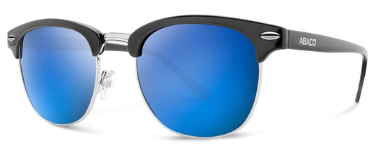 Abaco Montana Gloss Black Sunglasses Polarized Deep Blue Mirror Lens Side