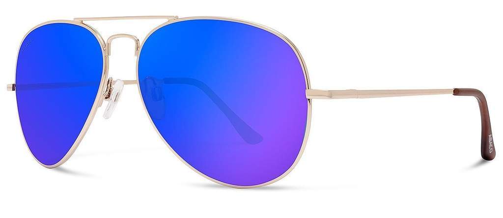 Abaco Dakota Gold Sunglass Polarized Purple Mirror Lens Side