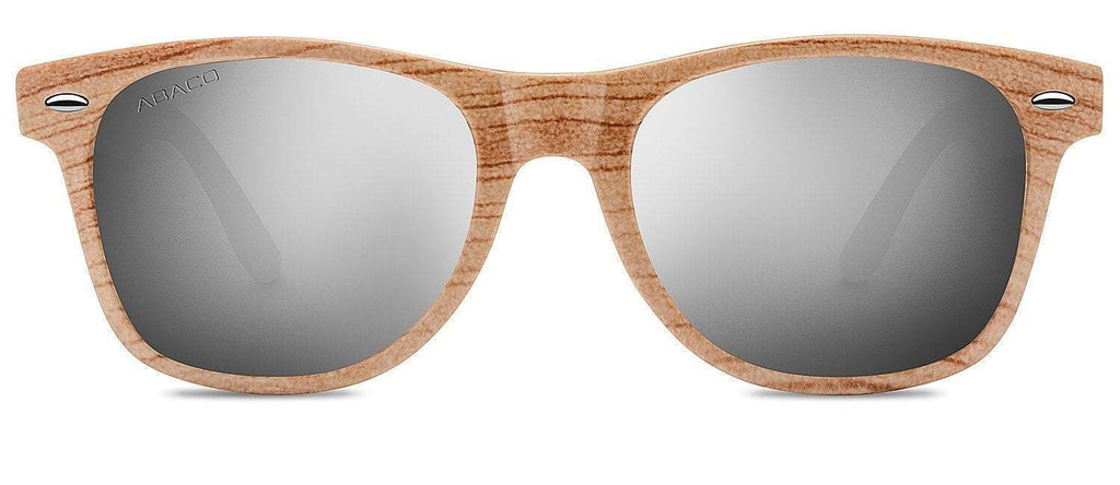 Abaco Tiki Grey Wood Sunglasses Polarized Caribbean Blue Lens Side