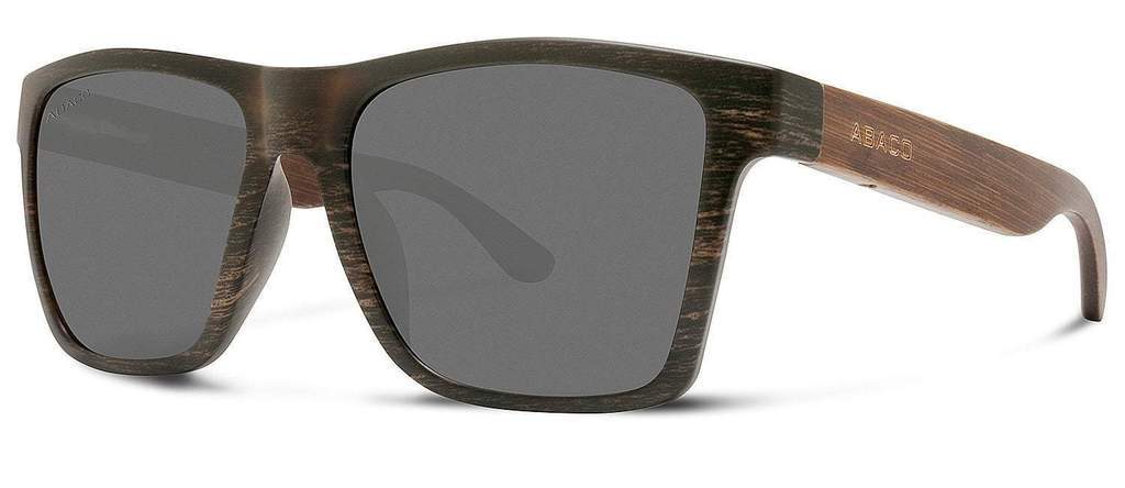 Abaco Cruiser Black Wood Sunglass Polarized Grey Mirror Lens Side