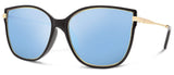 Abaco Ella Gloss Black Sunglass Polarized Caribbean Blue Lens Side