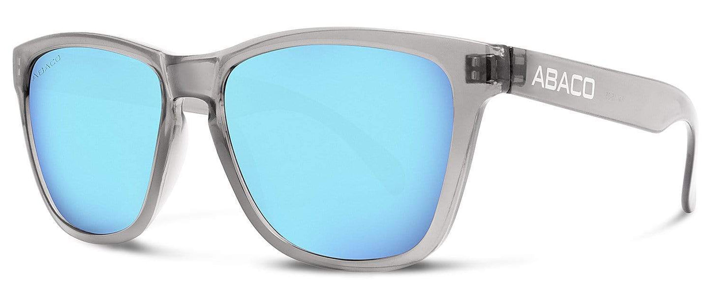 Abaco Kai Crystal Grey Sunglass Polarized Caribbean Blue Mirror Lens Side
