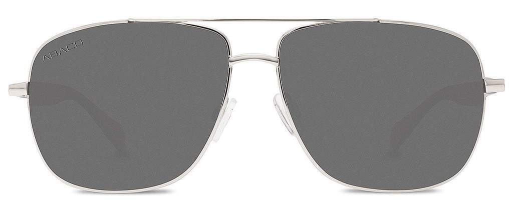 Abaco Austin Silver Sunglass Grey Polarized Lens Front