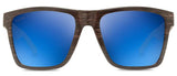 Abaco Cruiser Black Wood Sunglass Polarized Blue Mirror Lens Front