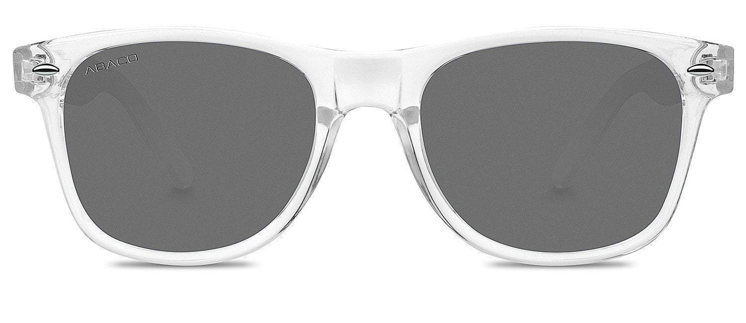 Abaco Laguna Crystal Clear Sunglass Polarized Grey Lens Front