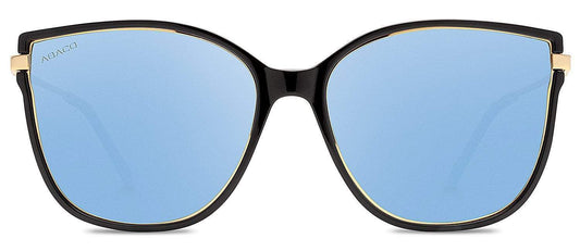 Abaco Ella Gloss Black Sunglass Polarized Caribbean Blue Lens Side