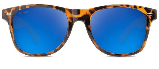 Abaco Taylor Tortoise Bamboo Sunglasses Polarized Deep Blue Lens Side