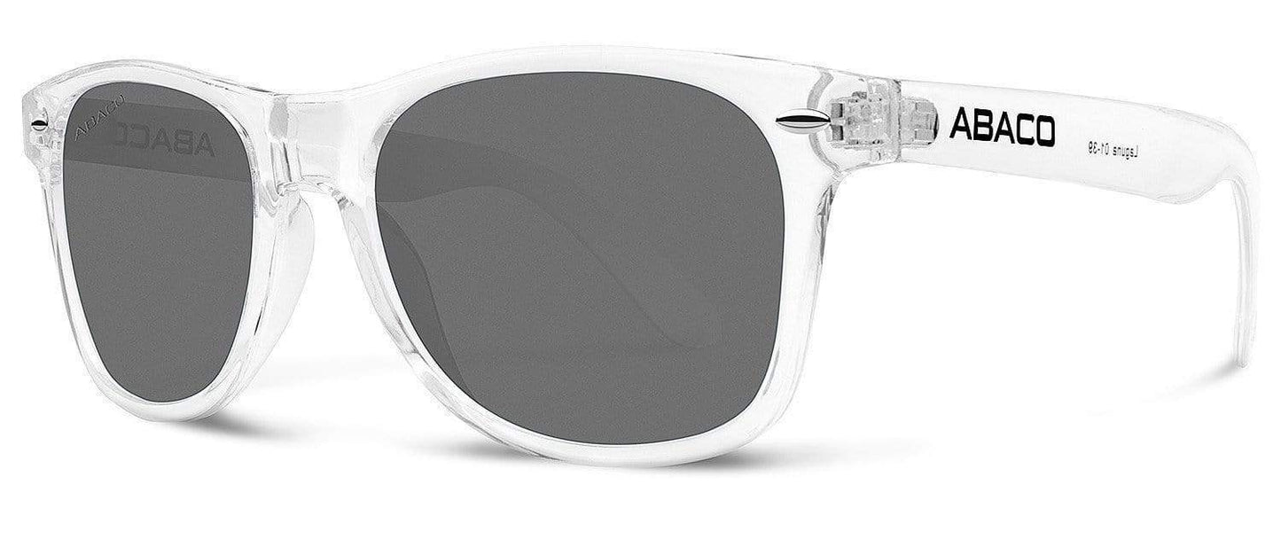 Abaco Laguna Crystal Clear Sunglass Polarized Grey Lens Side