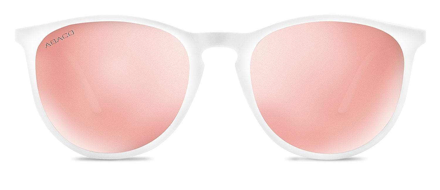 Abaco Piper White Sunglasses Polarized Rose Gold Lens Front