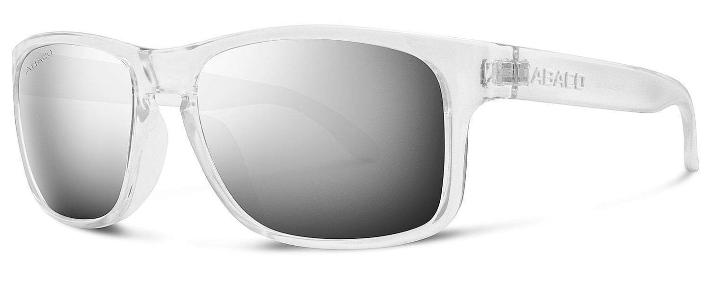 Abaco Dockside Clear Sunglass Polarized Silver Flash Mirror Lens Side