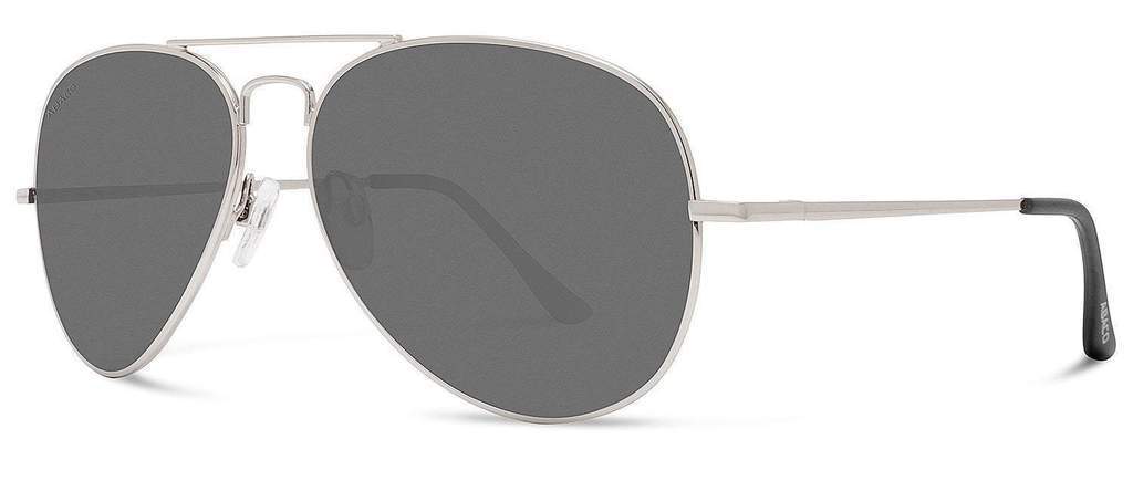Abaco Dakota Silver Sunglass Polarized Grey Lens Side