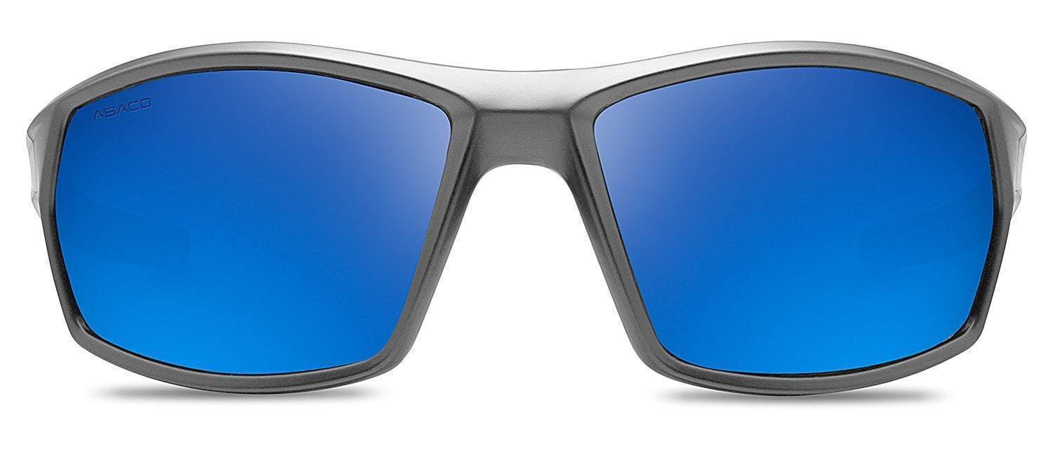 Abaco Octane Matte Black Sunglasses Polarized Deep Blue Mirror Lens Front
