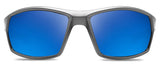 Abaco Octane Matte Black Sunglasses Polarized Deep Blue Mirror Lens Front