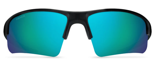Abaco Forty Four Black Sunglass Polarized Ocean Mirror Lens Side