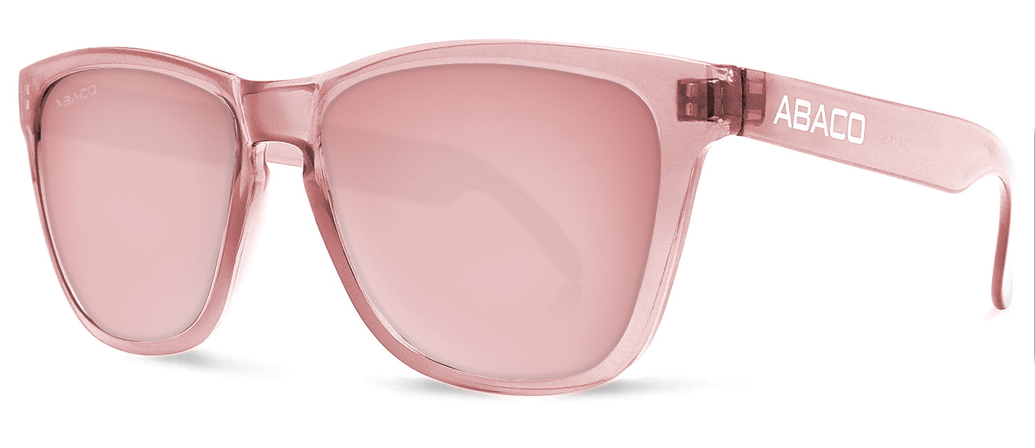 Abaco Kai Translucent Pink Sunglass Polarized Rose Gold Lens Side