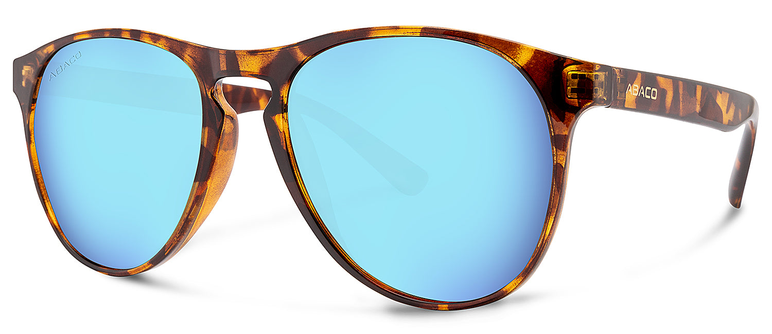 Abaco Logan Tortoise Sunglasses Polarized Caribbean Blue Lens Side