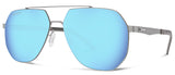 Abaco Monaco Silver Stainless Steel Sunglasses Polarized Caribbean Blue Lens Side